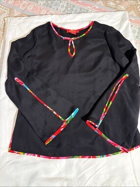 SHANGHAI TANG 100% SILK Women’s Flared Sleeve Blouse Size 12